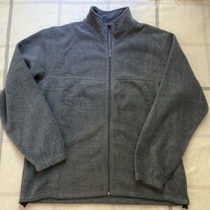 Gray Oversized Fleece Full Zip Jacket Men’s Size Large